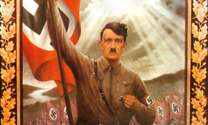 Hitel with Nazi Flag