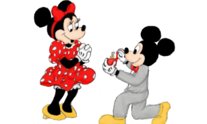 Mickey Mouse and Minnie proposal