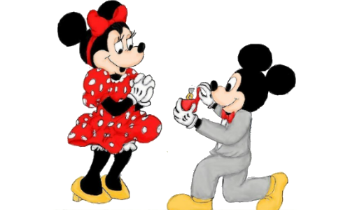 mickey proposing to minnie ring dish